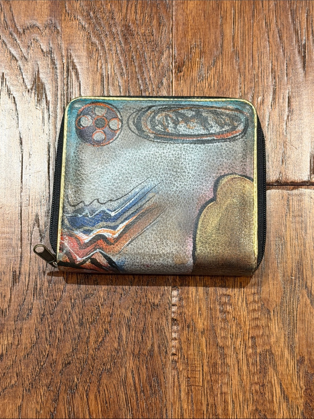 Jane Yoo Signed Artistic Multicolor Zip Wallet — Women Bags Wallets